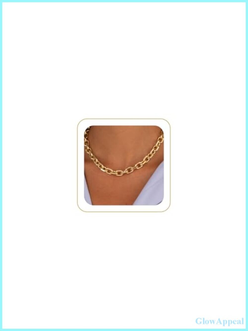 14K Gold Plated Paperclip Chain Necklace 10mm Oval Link Women